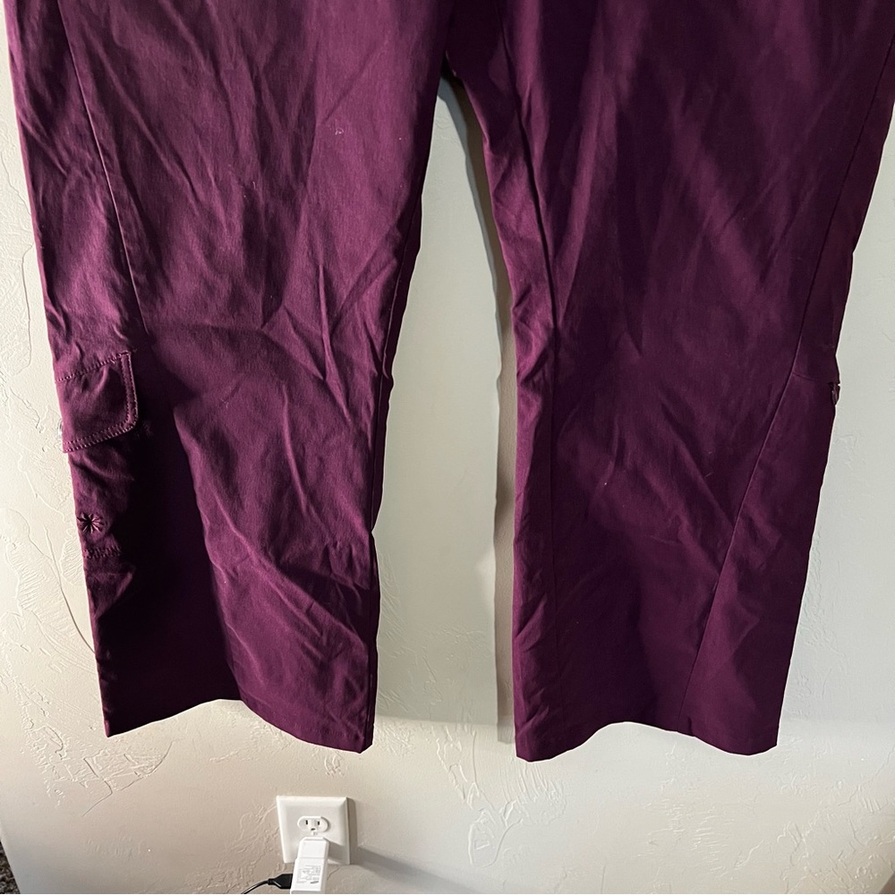 Athleta Burgundy Dipper Boot Cut Low Rise Athletic Outdoor Cargo Utility Pants - Picture 4 of 11